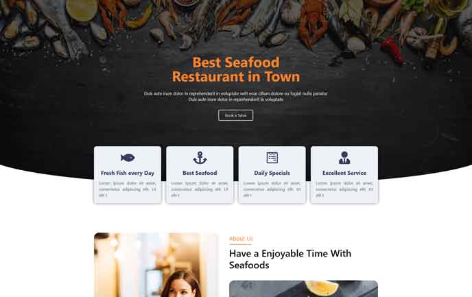 Diseño web para restaurante de mariscos